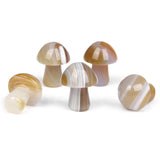 5Pcs/Set Mushroom Stone Carved Quartz Crystal Healing Reiki Craft Home Decor