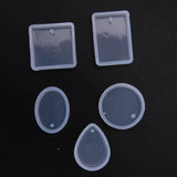 5Pcs Crystal Pendant Silicone Molds Resin DIY Jewelry Making Epoxy Mold