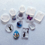 5Pcs Crystal Pendant Silicone Molds Resin DIY Jewelry Making Epoxy Mold