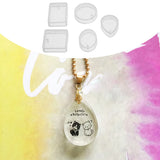 5Pcs Crystal Pendant Silicone Molds Resin DIY Jewelry Making Epoxy Mold