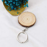 5Pcs Unfinished Wood Slices Keychain Blank DIY Vint