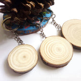 5Pcs Unfinished Wood Slices Keychain Blank DIY Vint