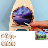 5Pcs Unfinished Wood Slices Keychain Blank DIY Vint