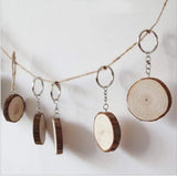 5Pcs Unfinished Wood Slices Keychain Blank DIY Vint