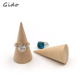 5Pcs/Set Wooden Cone Ring Holder Jewelry Display