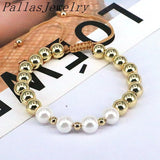 5Pcs Shell Pearl Bracelet Plated Beaded Pearls Braided Jewellery