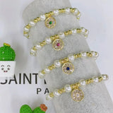 5Pcs Shell Pearl Bracelet Zircon Charms Jewelry Female Party Birthday Gift