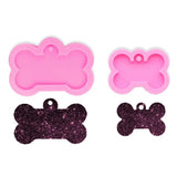5Pcs Silicone Bone Pendant Resin Mold DIY Dog Tag Keychain Casting Tool