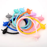 5Pcs Silicone Reusable Bag Ties Twist Wire Fasten Cable Zip Tie