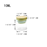 5Pcs Small Glass Bottles Bamboo Lid Mini Jars Holiday Wedding Jewellery