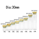 5Pcs Small Glass Bottles Bamboo Lid Mini Jars Holiday Wedding Jewellery