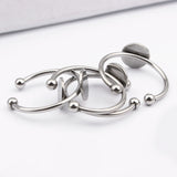 5Pcs Stainless Steel Adjustable Ring Base Blanks 8mm Circle Pad Bezels