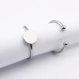 5Pcs Stainless Steel Adjustable Ring Base Blanks 8mm Circle Pad Bezels