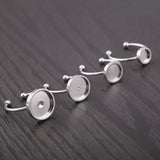 5Pcs Stainless Steel Adjustable Ring Blank Bezel Cup Settings Rings Base