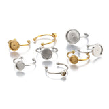 5Pcs Stainless Steel Adjustable Ring Blank Bezel Cup Settings Rings Base
