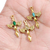 5Pcs Stainless Steel Angel Wings Holy Sword Charm Pendant