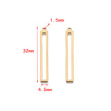 5Pcs Stainless Steel Bar Charm Rectangle Component Cut Out Middle Pendant