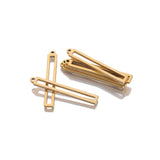5Pcs Stainless Steel Bar Charm Rectangle Component Cut Out Middle Pendant