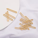 5Pcs Stainless Steel Bar Charm Rectangle Component Cut Out Middle Pendant