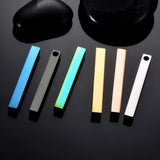 5Pcs Stainless Steel Rectangle Bar Pendant Blank for Jewelry Making