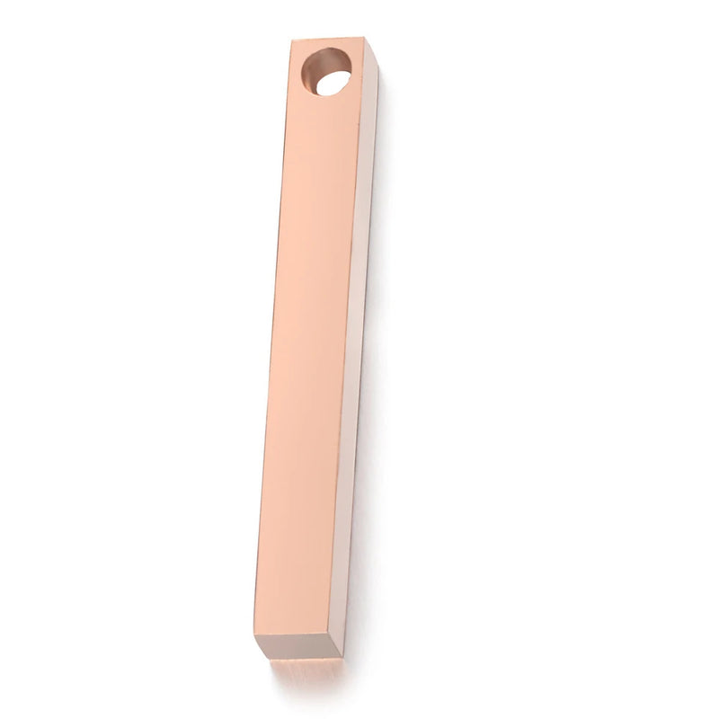 5Pcs Stainless Steel Rectangle Bar Pendant Blank for Jewelry Making