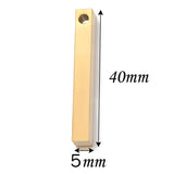 5Pcs Stainless Steel Rectangle Bar Pendant Blank for Jewelry Making