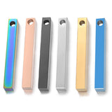 5Pcs Stainless Steel Rectangle Bar Pendant Blank for Jewelry Making