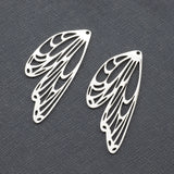 5Pcs Stainless Steel Butterfly Wings Charms Metal Cutting Pendants