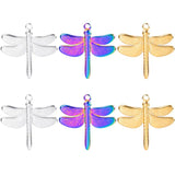5Pcs Dragonfly Charms Stainless Steel Colorful Pendant for DIY Jewelry Making