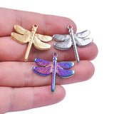 5Pcs Dragonfly Charms Stainless Steel Colorful Pendant for DIY Jewelry Making