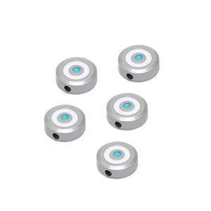 5Pcs Enamel Round Bead Charms Pendants DIY Women Necklace