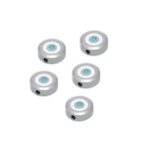5Pcs Enamel Round Bead Charms Pendants DIY Women Necklace