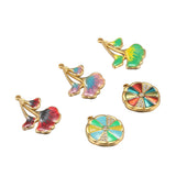 5Pcs Stainless Steel Enamel Butterfly Charms Double Hole Pendant