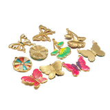5Pcs Stainless Steel Enamel Butterfly Charms Double Hole Pendant