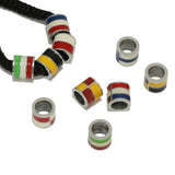 5Pcs Stainless Steel Europe Flag Beads Charms for DIY Bracelets