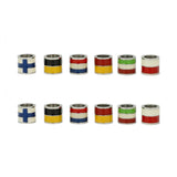 5Pcs Stainless Steel Europe Flag Beads Charms for DIY Bracelets