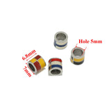 5Pcs Stainless Steel Europe Flag Beads Charms for DIY Bracelets