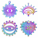 5Pcs Stainless Steel Evil Eye Charms Third Eye Sun Pendant