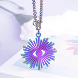5Pcs Stainless Steel Evil Eye Charms Third Eye Sun Pendant