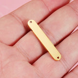5Pcs Stainless Steel Plated Oval Rectangle Stampings 6x35mm DIY Jewelry Making