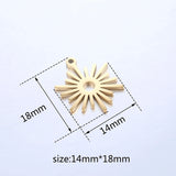 5Pcs Stainless Steel Sun Charms Celestial Flare Pendant DIY Jewelry Making