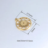 5Pcs Stainless Steel Sun Charms Celestial Flare Pendant DIY Jewelry Making