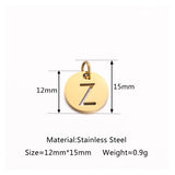 5Pcs Stainless Steel Alphabet Letter Charms A-Z Initials DIY Jewelry Making
