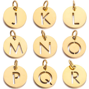 5Pcs Stainless Steel Alphabet Letter Charms A-Z Initials DIY Jewelry Making