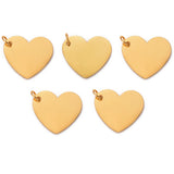 5Pcs Stainless Steel Heart Tag Charm Pendant for Jewelry Making