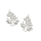 5Pcs Stainless Steel Mushroom Charms Plant Pendants For Diy Earrings
