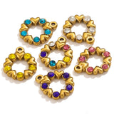 5Pcs Stainless Steel LOVE Heart Ring Charms