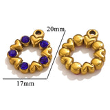 5Pcs Stainless Steel LOVE Heart Ring Charms