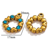 5Pcs Stainless Steel LOVE Heart Ring Charms