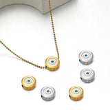 5Pcs Stainless Steel Enamel Turkey Eyes Beads Charm DIY Jewelry